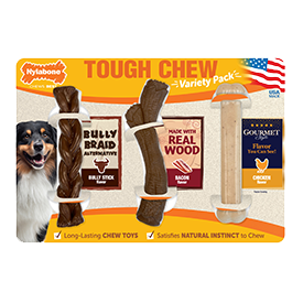 Nylabone Tough Dog Chew Variety Pack, 3-Count