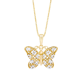 14kt Two-Tone Gold Butterfly Pendant