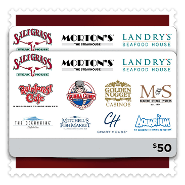 Landry's Multi-Brand Restaurants and More, Two $50 eGift Cards ($100 Value)