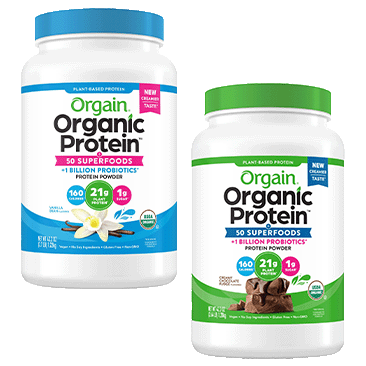 Orgain Organic Protein and Superfoods Plant Based Protein Powder, Vanilla Bean And/Or Creamy Chocolate Fudge