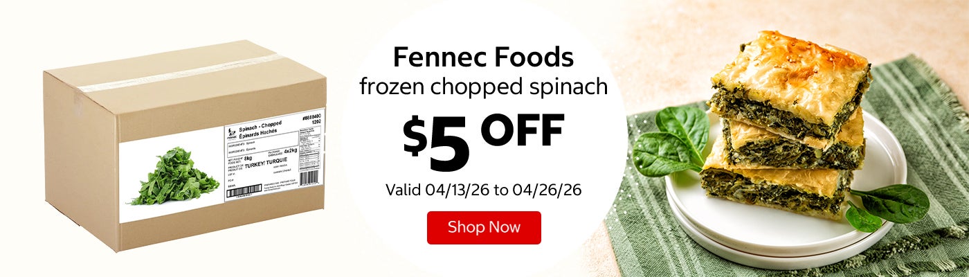 Fennec Foods frozen chopped spinach $5 Off. Valid 04/13/26 to 04/26/26. Shop Now 