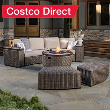 SunVilla Cypress 7-Piece Fire Modular Outdoor Patio Sectional Set