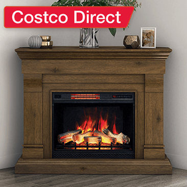 Tresanti Norah 52.9-inch Mantel with Corner Extension and ClassicFlame Electric Fireplace