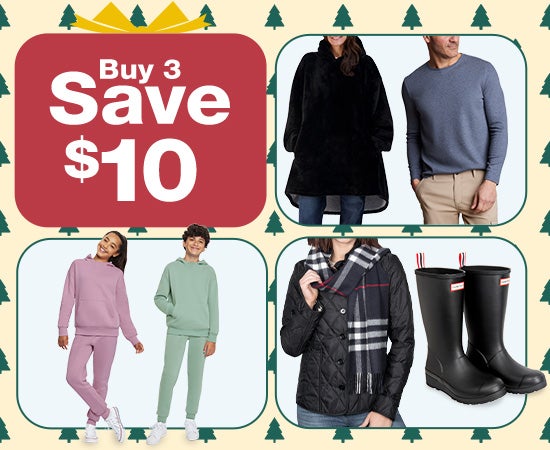 Apparel Buy 3 Save $10 on select apparel