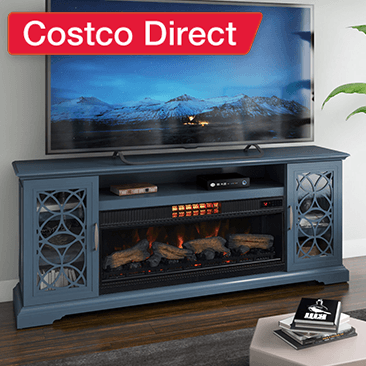 Tresanti Luna TV Console with ClassicFlame CoolGlow 2-in-1 Electric Fireplace and Fan