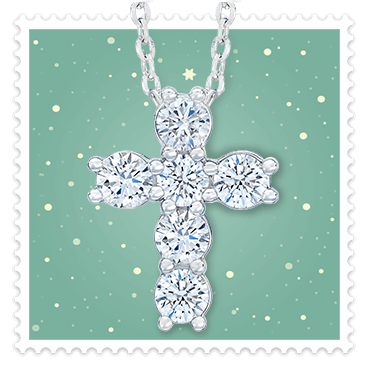 Round Brilliant 1.80 ctw VS2 Clarity, I Color Diamond 14kt White Gold Cross Pendant