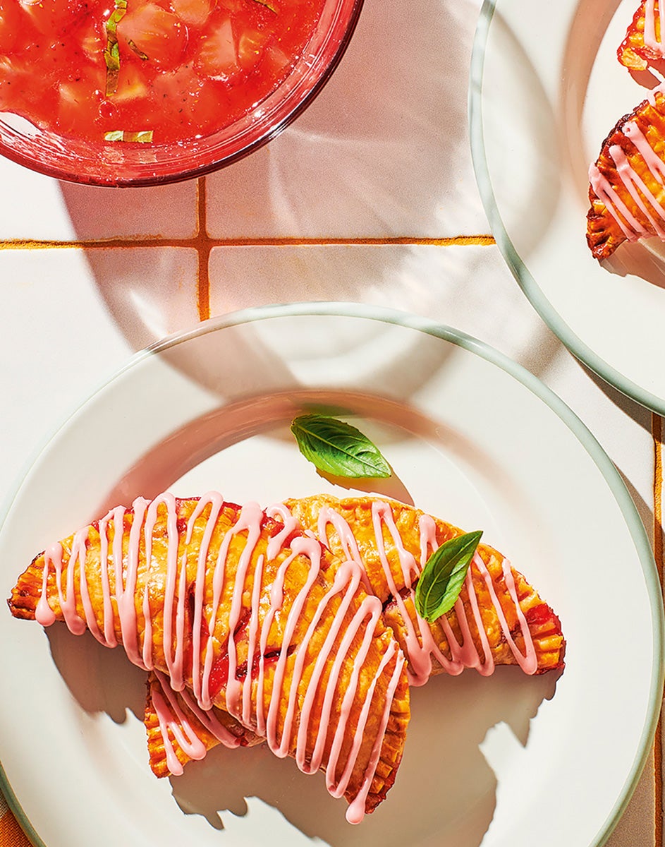 Strawberry Basil Hand Pies with Berry Drizzle