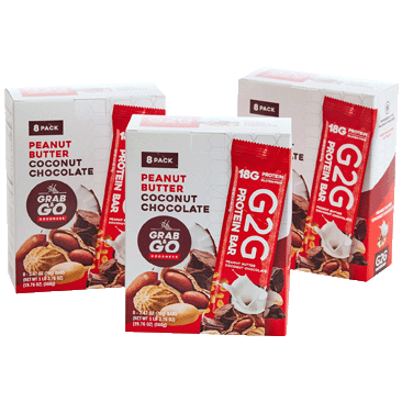 G2G 3-pack Peanut Butter Coconut Chocolate Protein Bars 24-Count