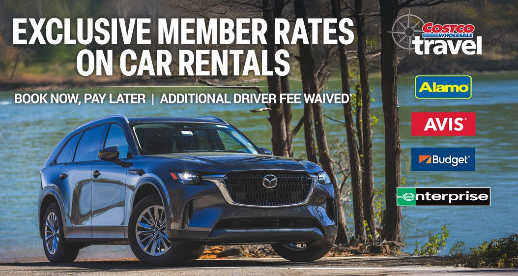 Exclusive Member Rates on Car Rentals. Book now, Pay Later. Additional Driver Fee Waived*. Costco Travel. Alamo. Avis. Budget. Enterprise.

 