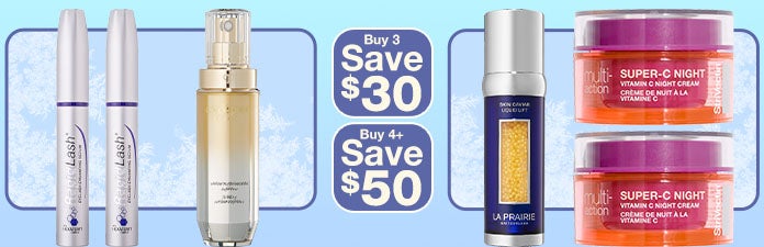 Buy 3 save $30 Buy 4+ save $50