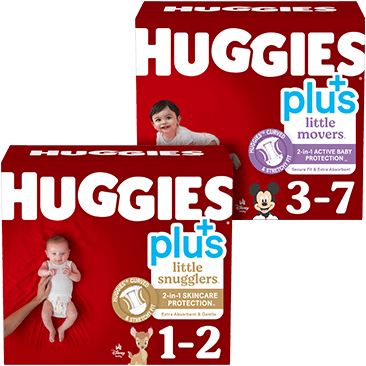 Huggies Plus Diapers, Sizes 1 - 2 and 3 - 7