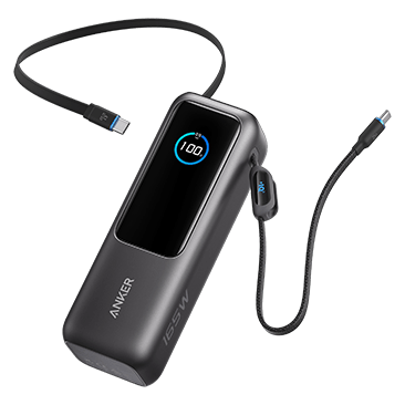 Anker Power Bank (25,000 mAh, 165W, Built in Cables)