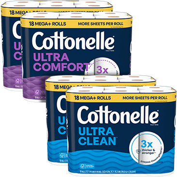 Cottonelle Ultra Comfort AND/OR Ultra Clean Bath Tissue, 36 Rolls