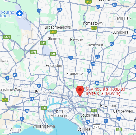 Google Maps St Vincent's Hospital Fitzroy