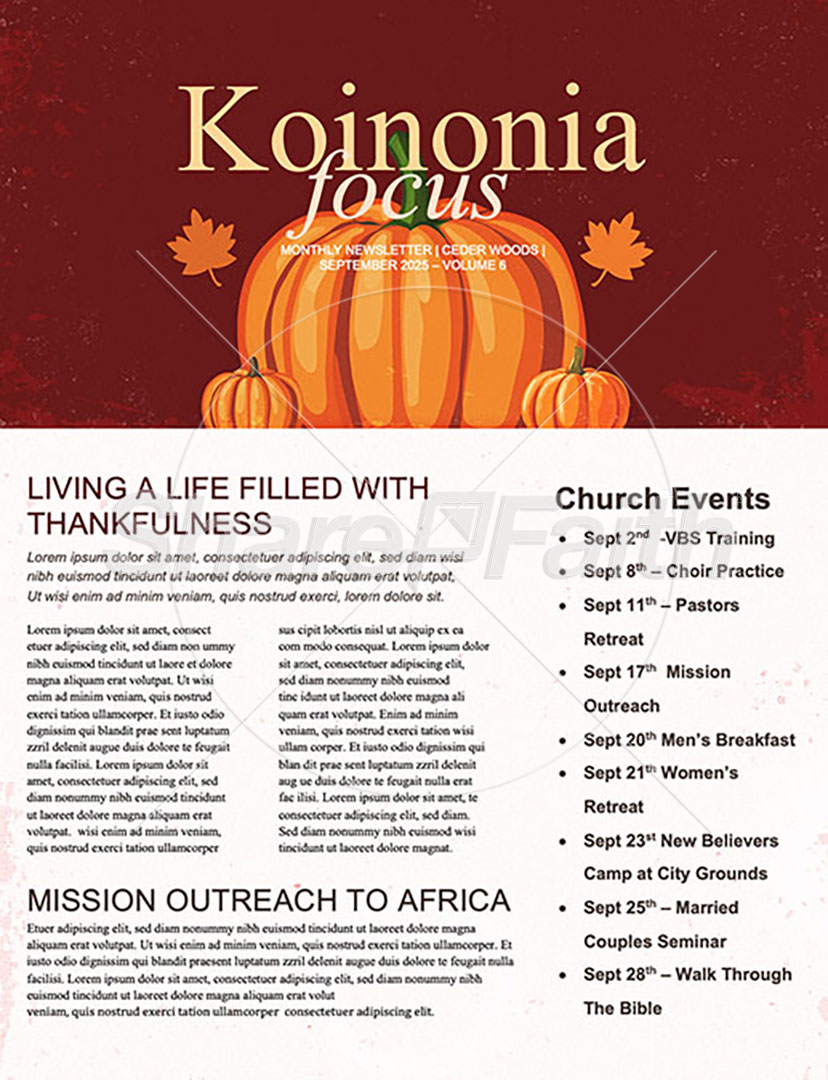 Fall Festival: Newsletter