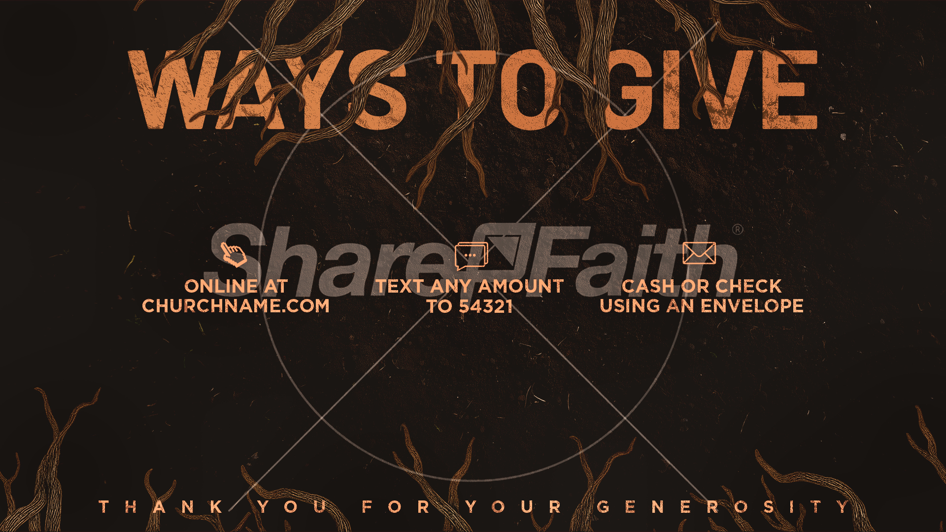 Rooted Rustic Roots – Ways to Give: Title Graphics