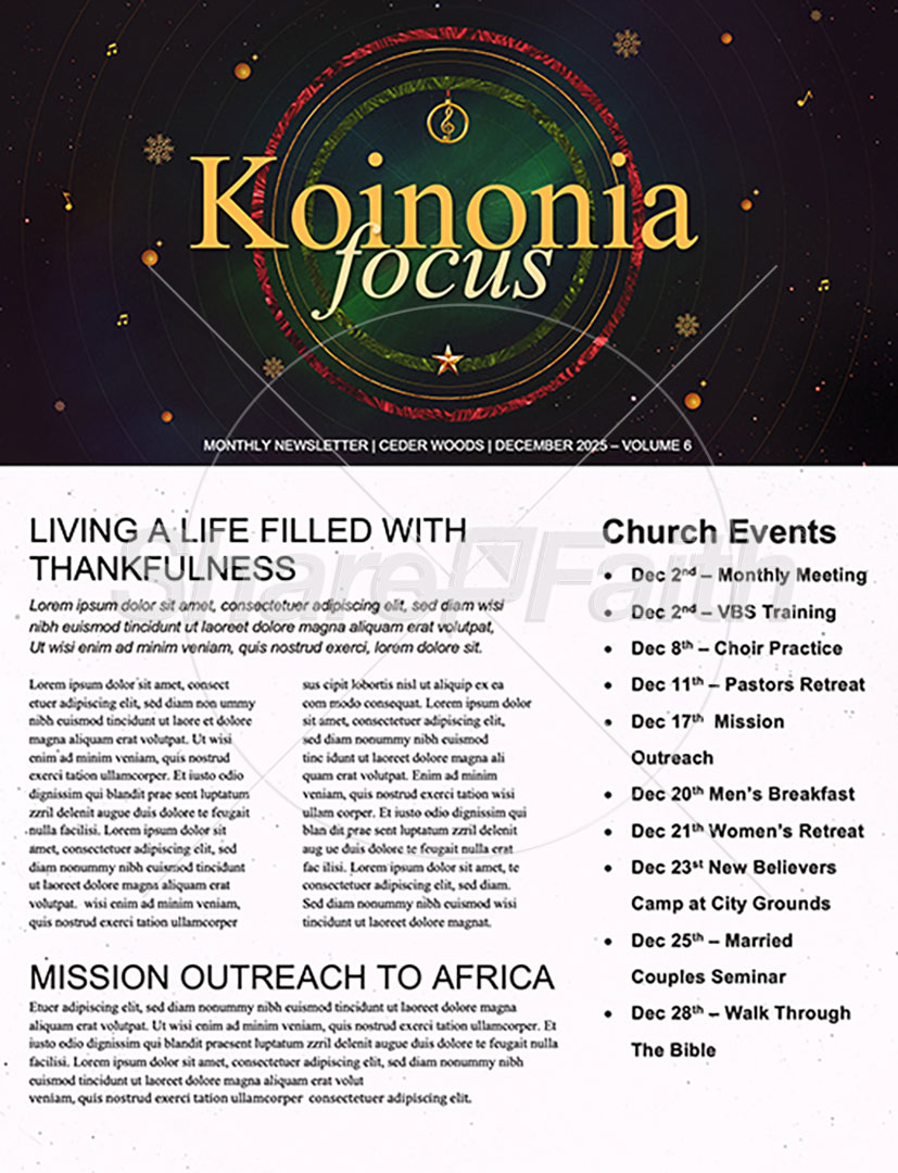 Christmas Concert: Newsletter