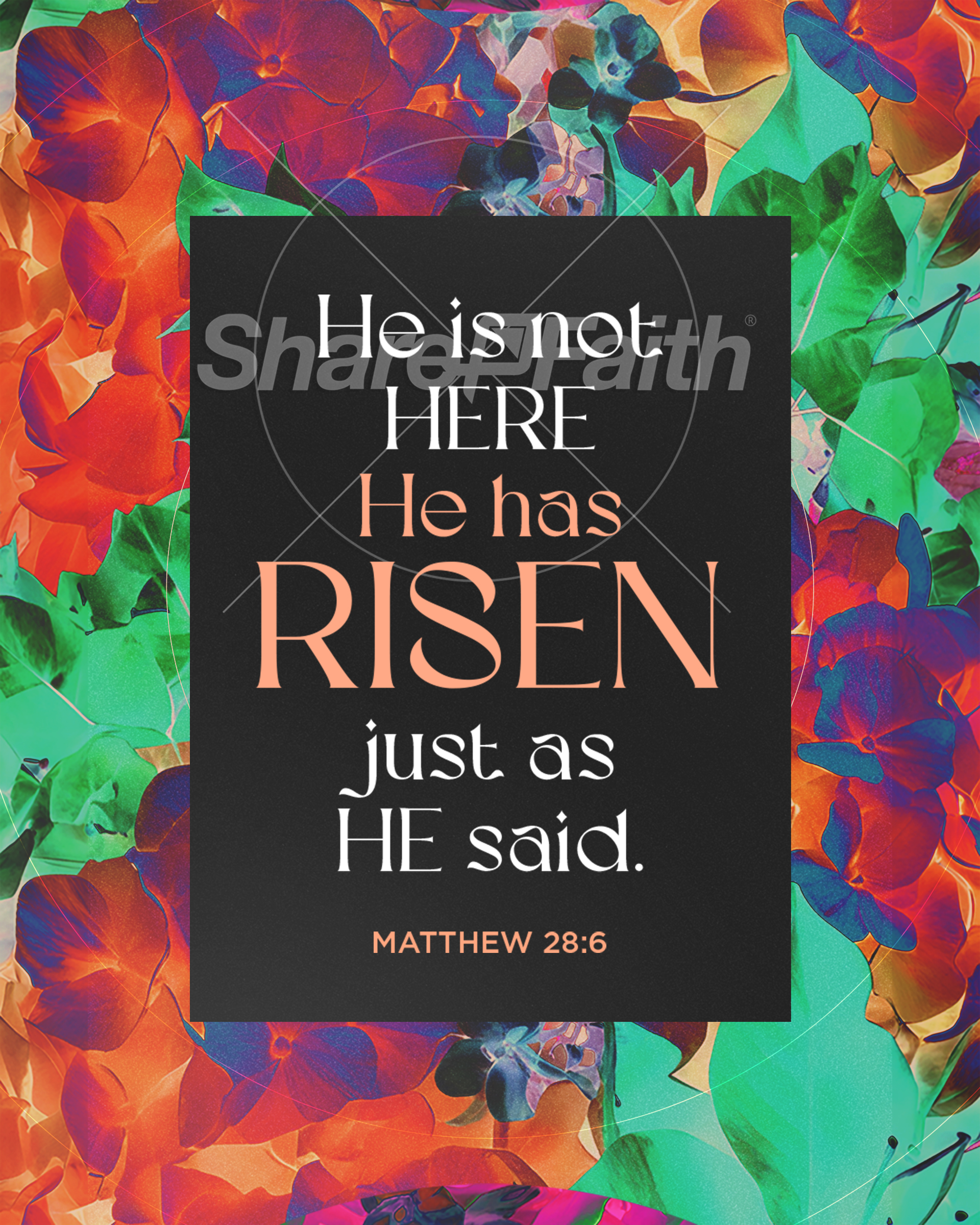 Easter At Your Church – Floral Wooden Cross Scripture 3: Social Post
