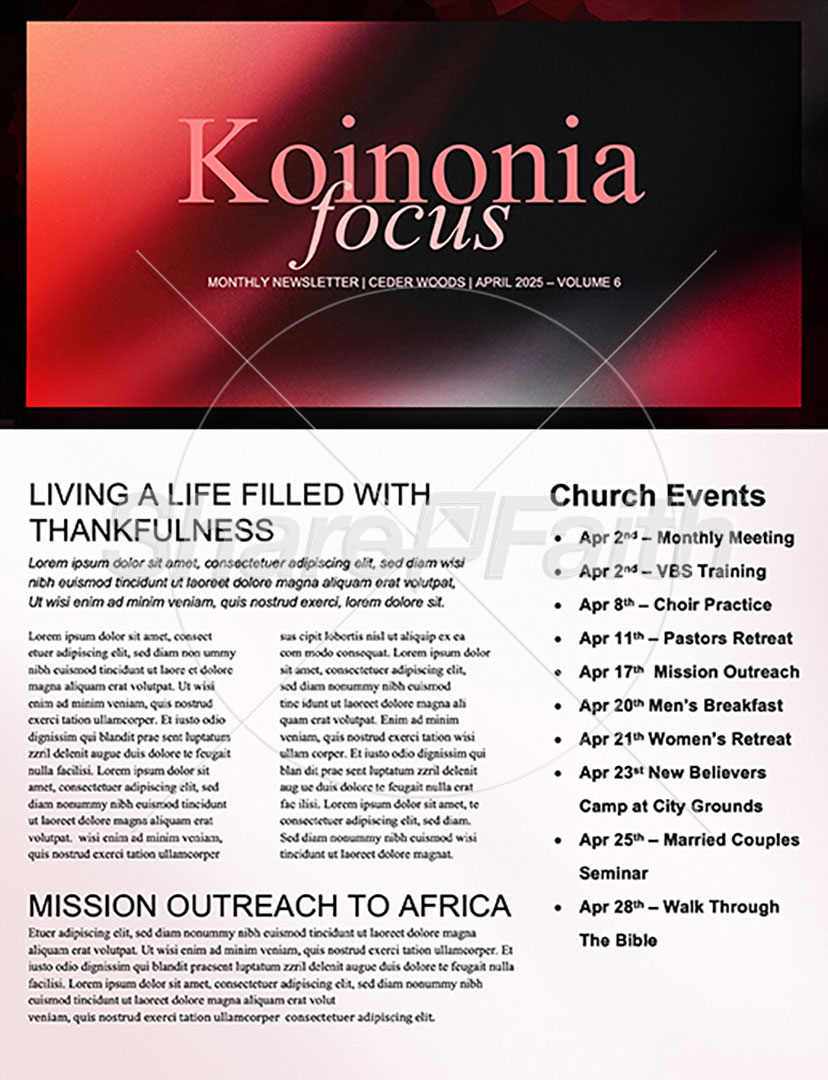 Good Friday: Newsletter