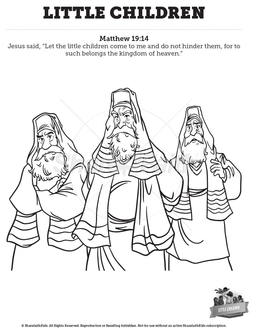 Matthew 19 – Little Children: Coloring Pages