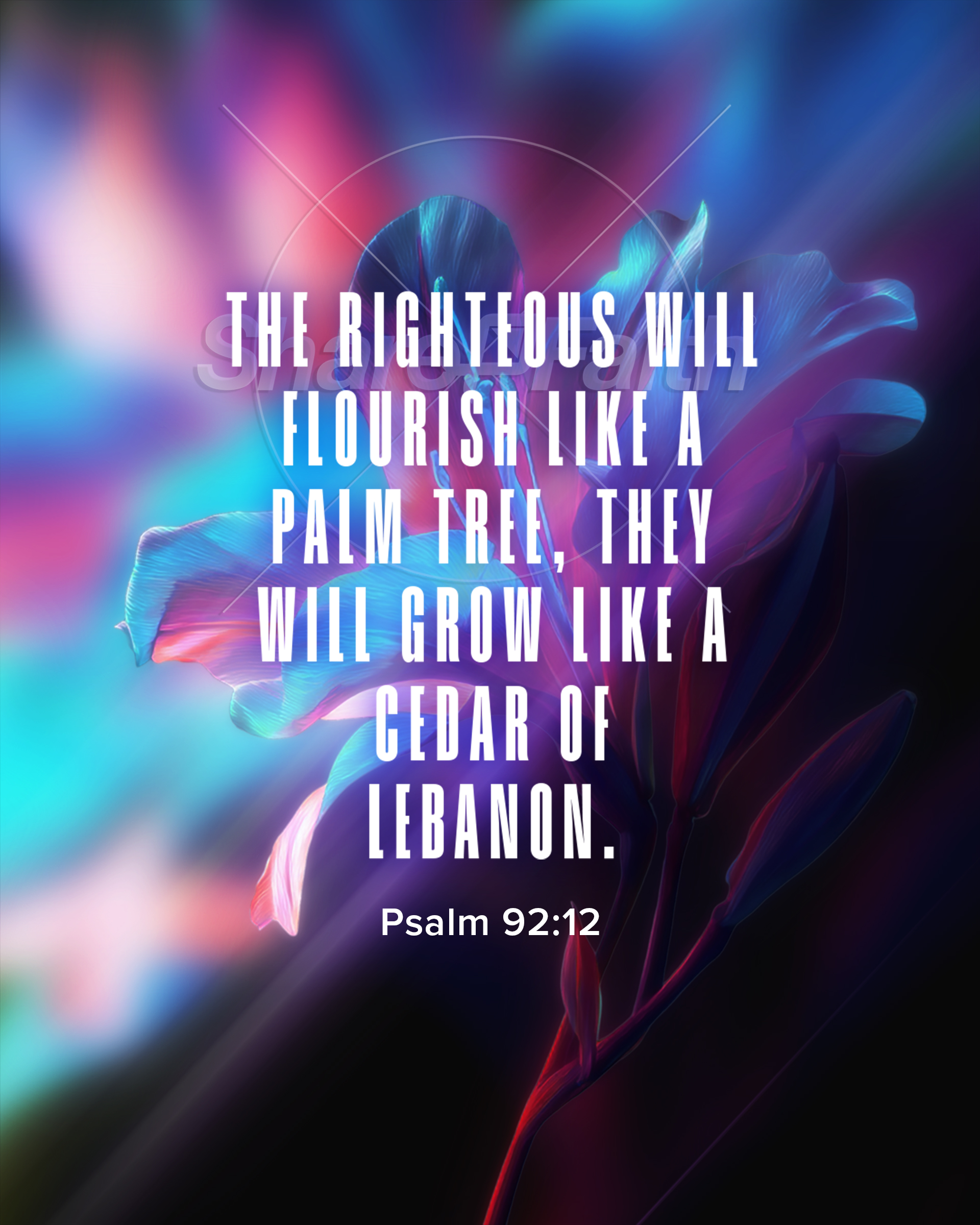 Flourish Neon Flower – Scripture 3: Social Post