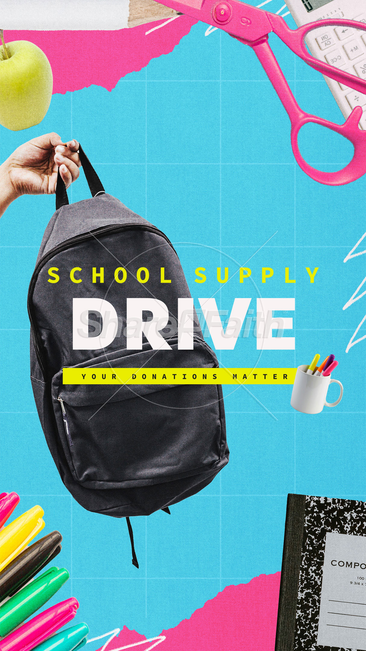 School Supply Drive: Social Media Graphic