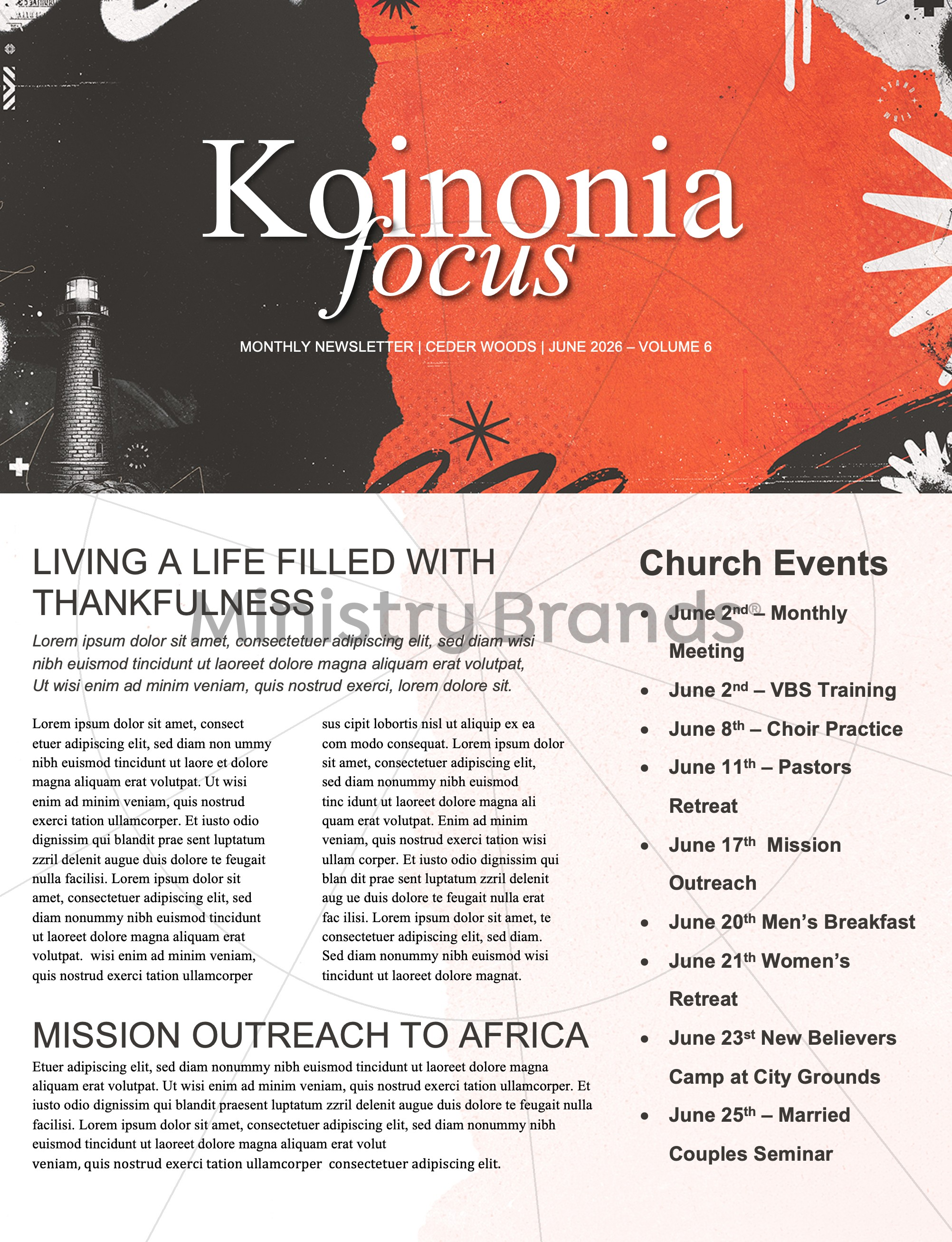 Stand Firm Orange Grunge: Newsletter