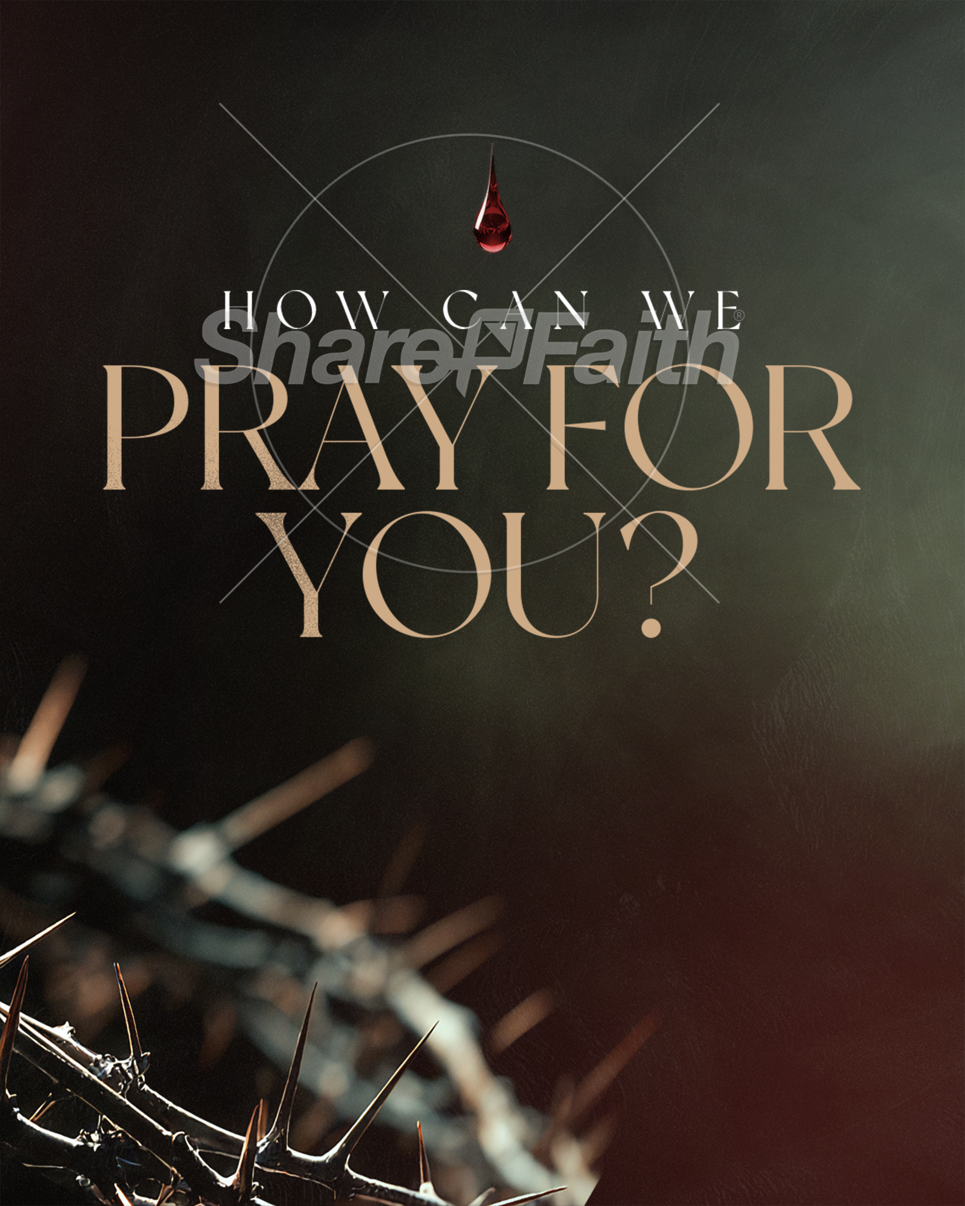 Good Friday – Blood Drop Moody Crown Prayer: Social Post