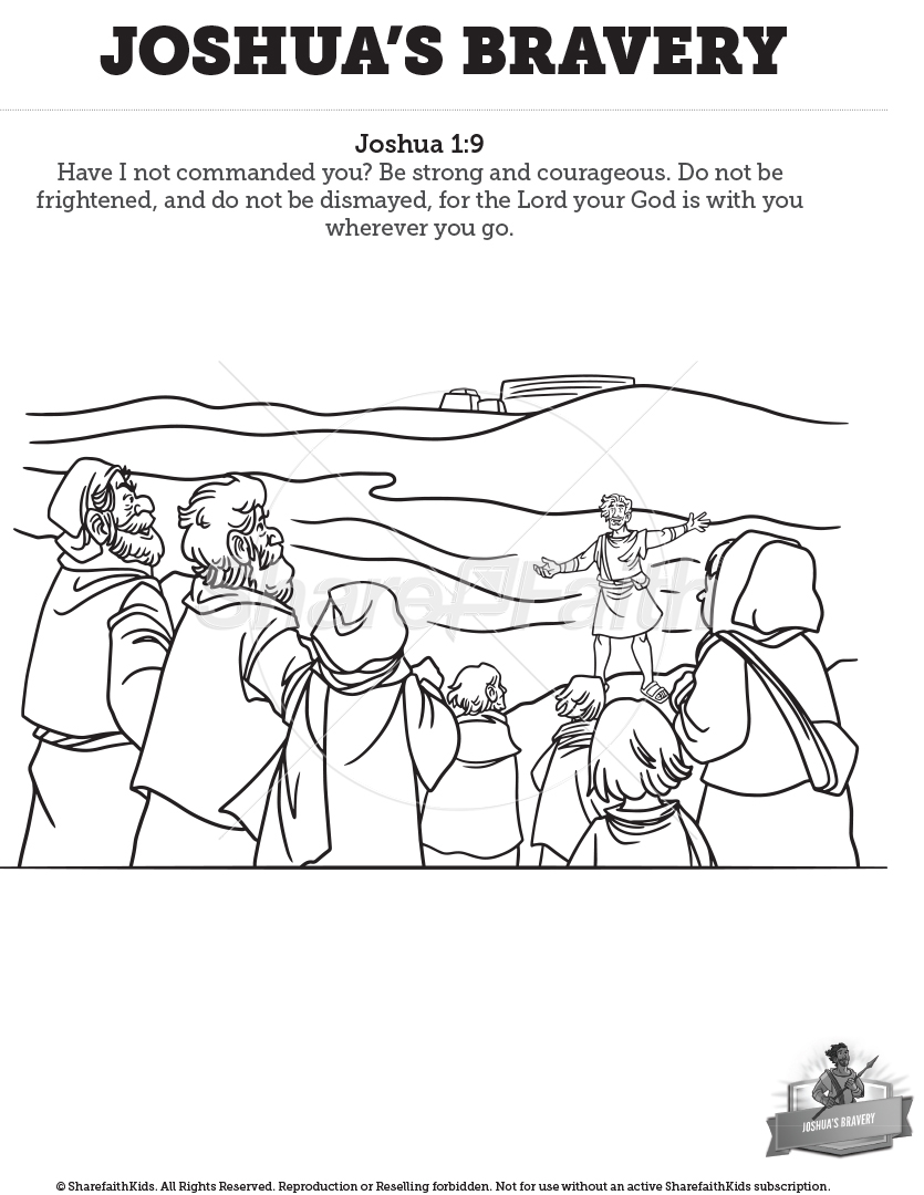 Joshua’s Bravery: Coloring Pages