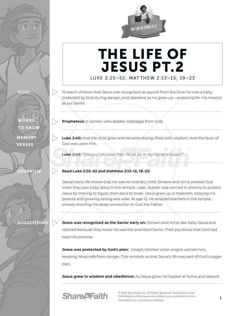 The Life of Jesus – Part 2: Curriculum