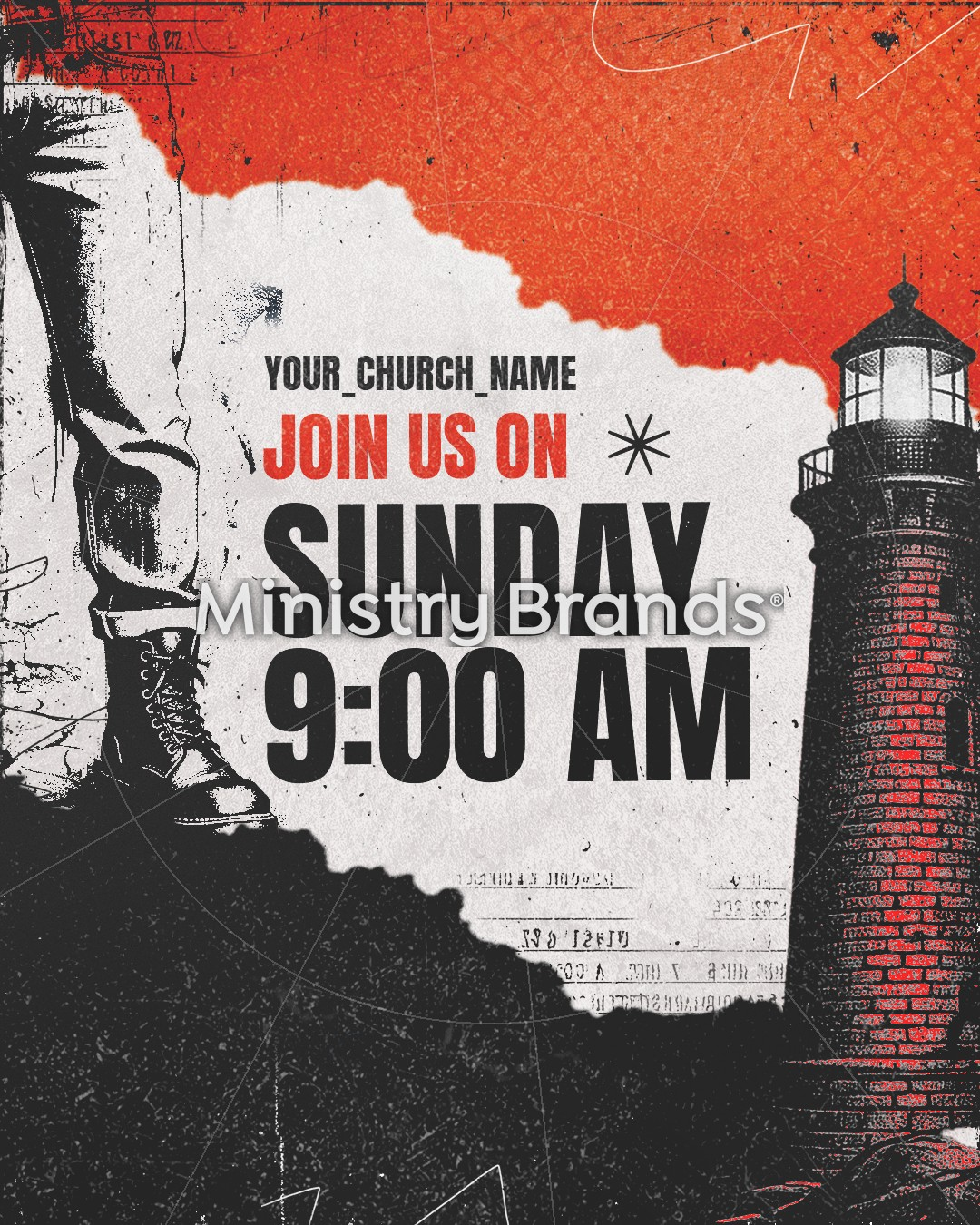 Stand Firm Orange Grunge – Social Service Timing 3: Social Post