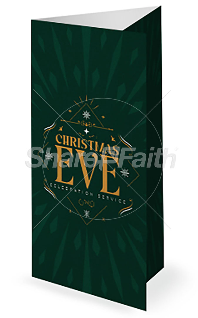 Christmas Eve Green: Trifold Bulletin Cover