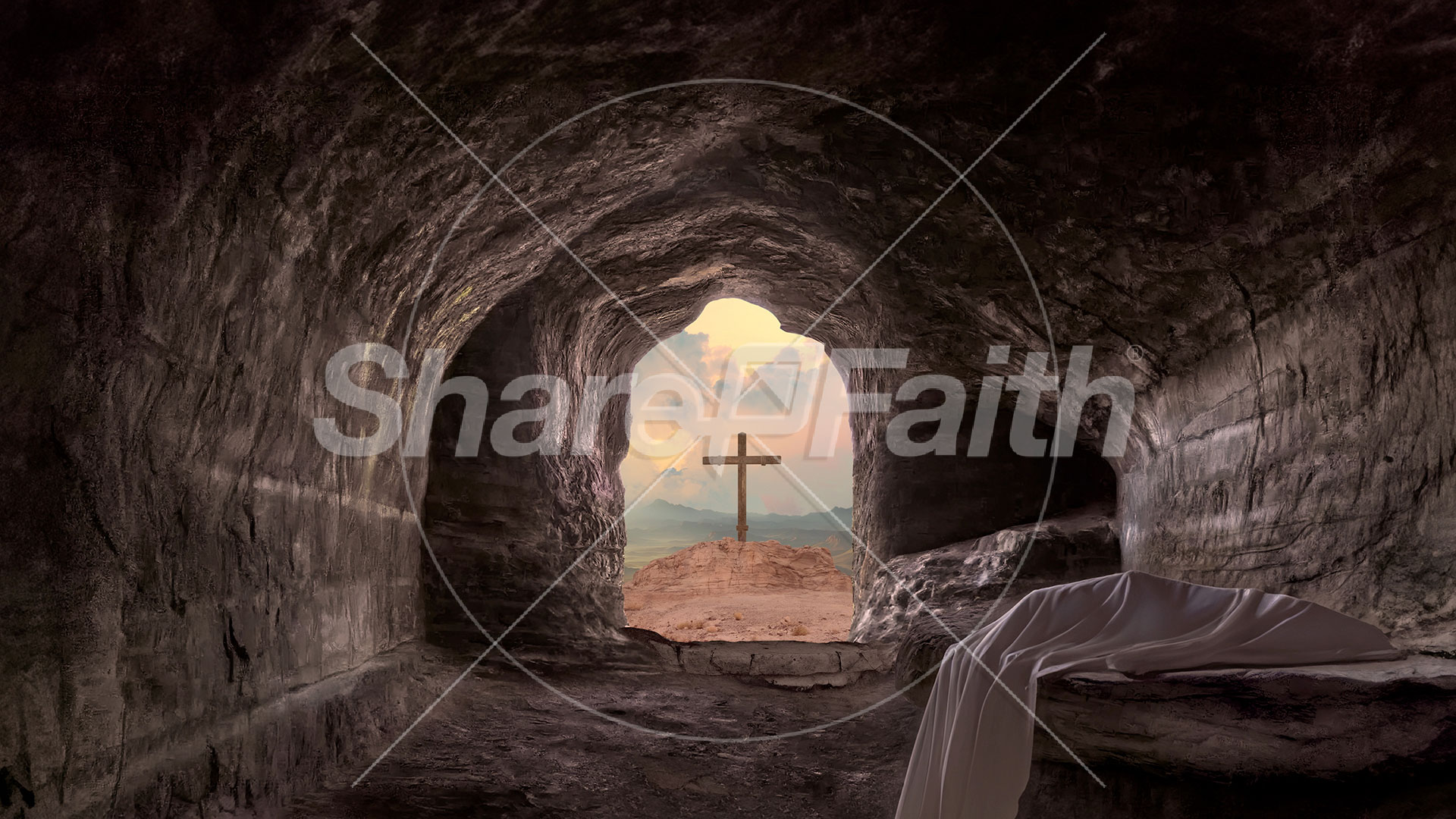Easter Story: Inside Tomb Cross – Still