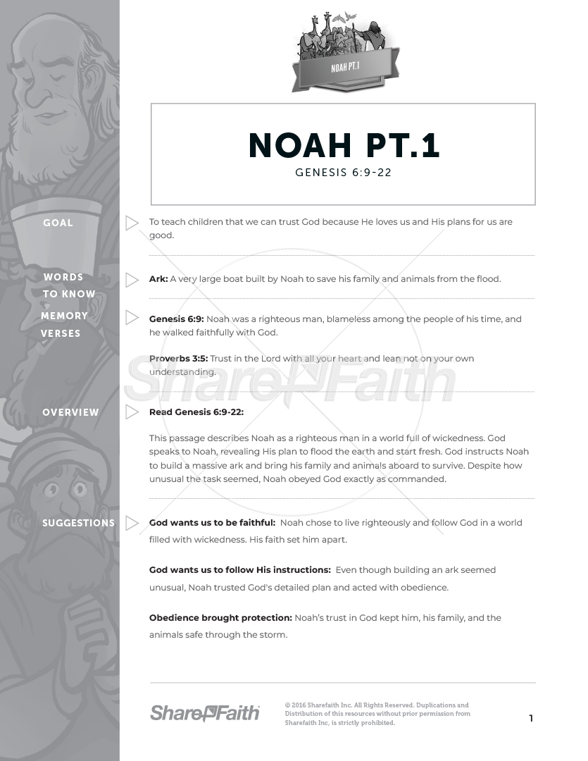 The Story of Noah – Part 1: Curriculum