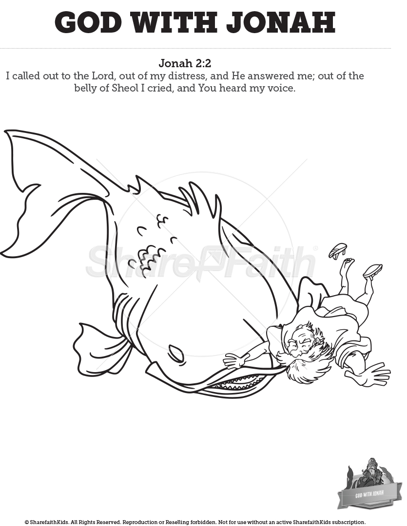 God with Jonah: Coloring Pages