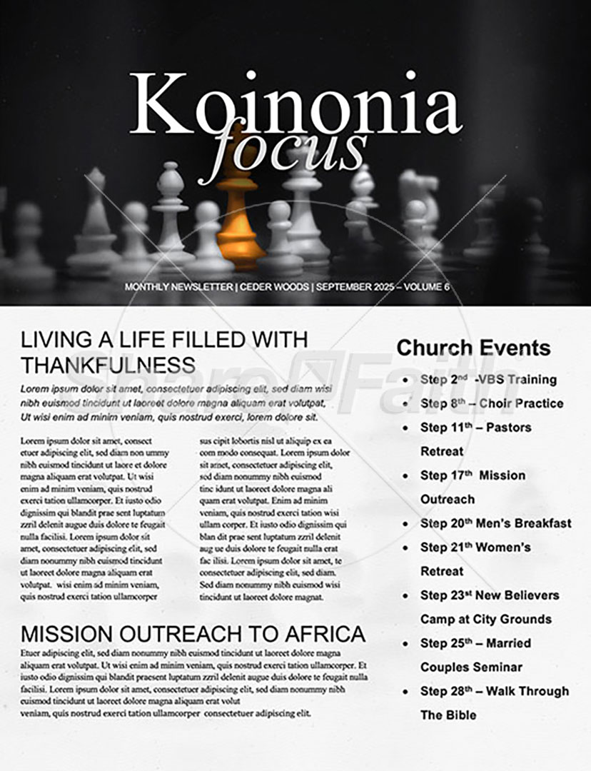 More Than Conquerors: Newsletter