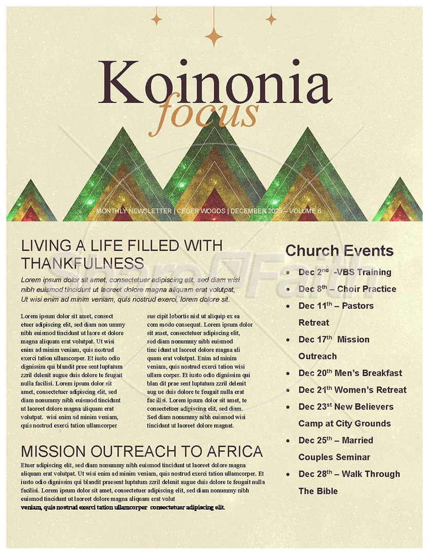 Christmas Time: Newsletter
