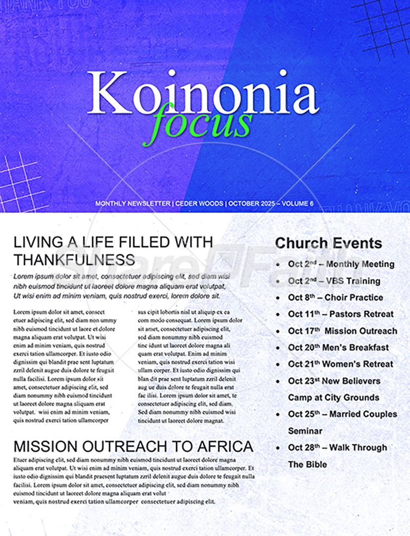 Pastor Appreciation Month: Newsletter