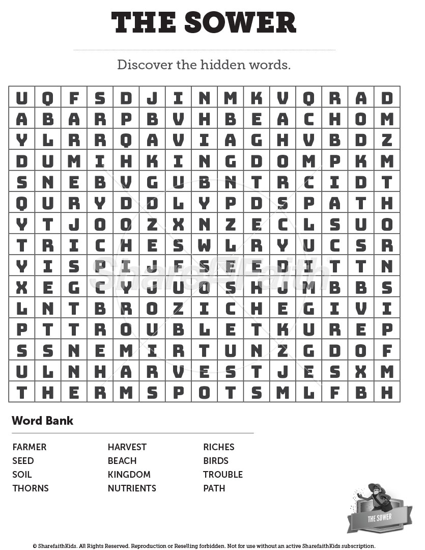ShareFaith Media » The Sower: Word Search – ShareFaith Media