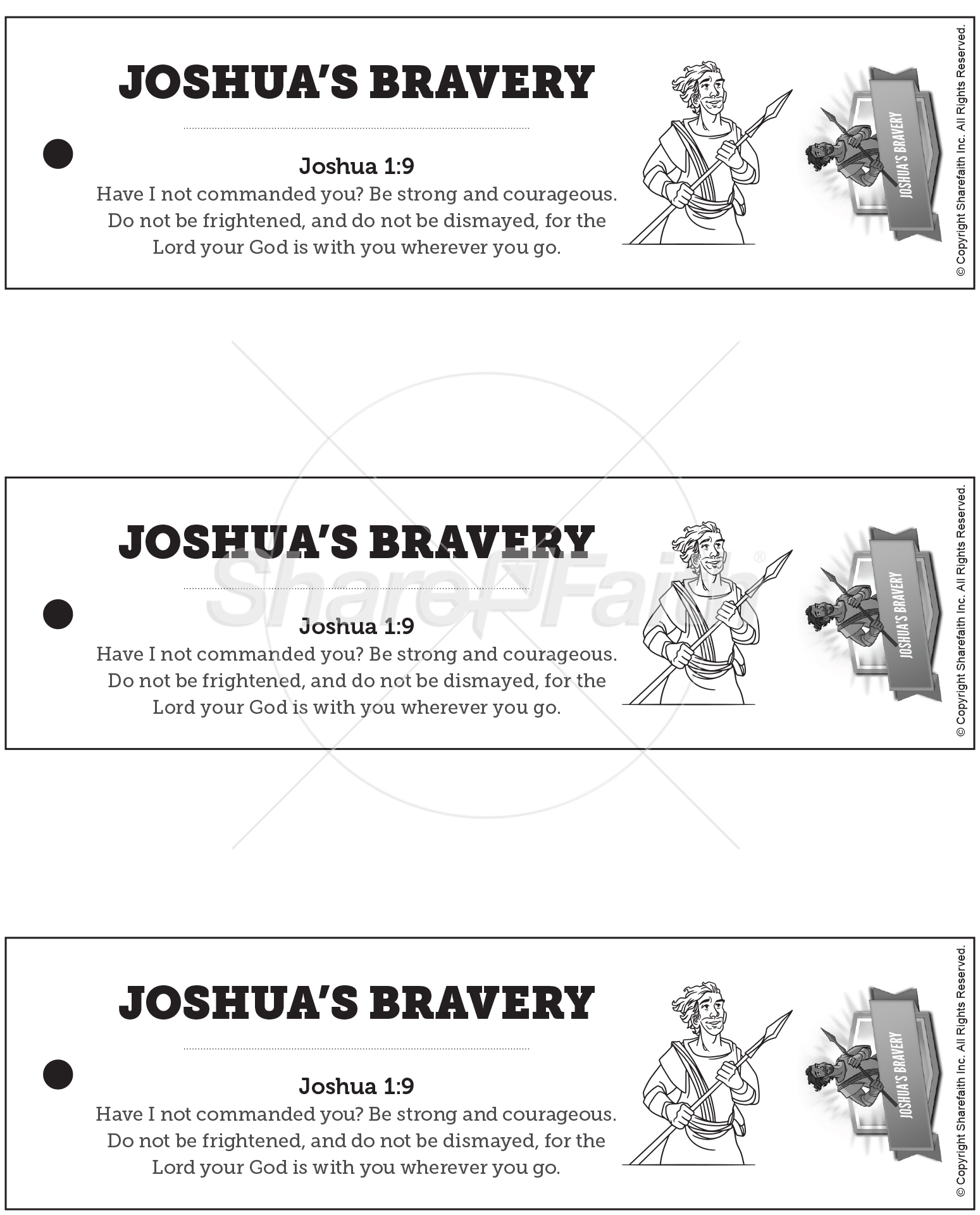 Joshua’s Bravery: Bookmarks