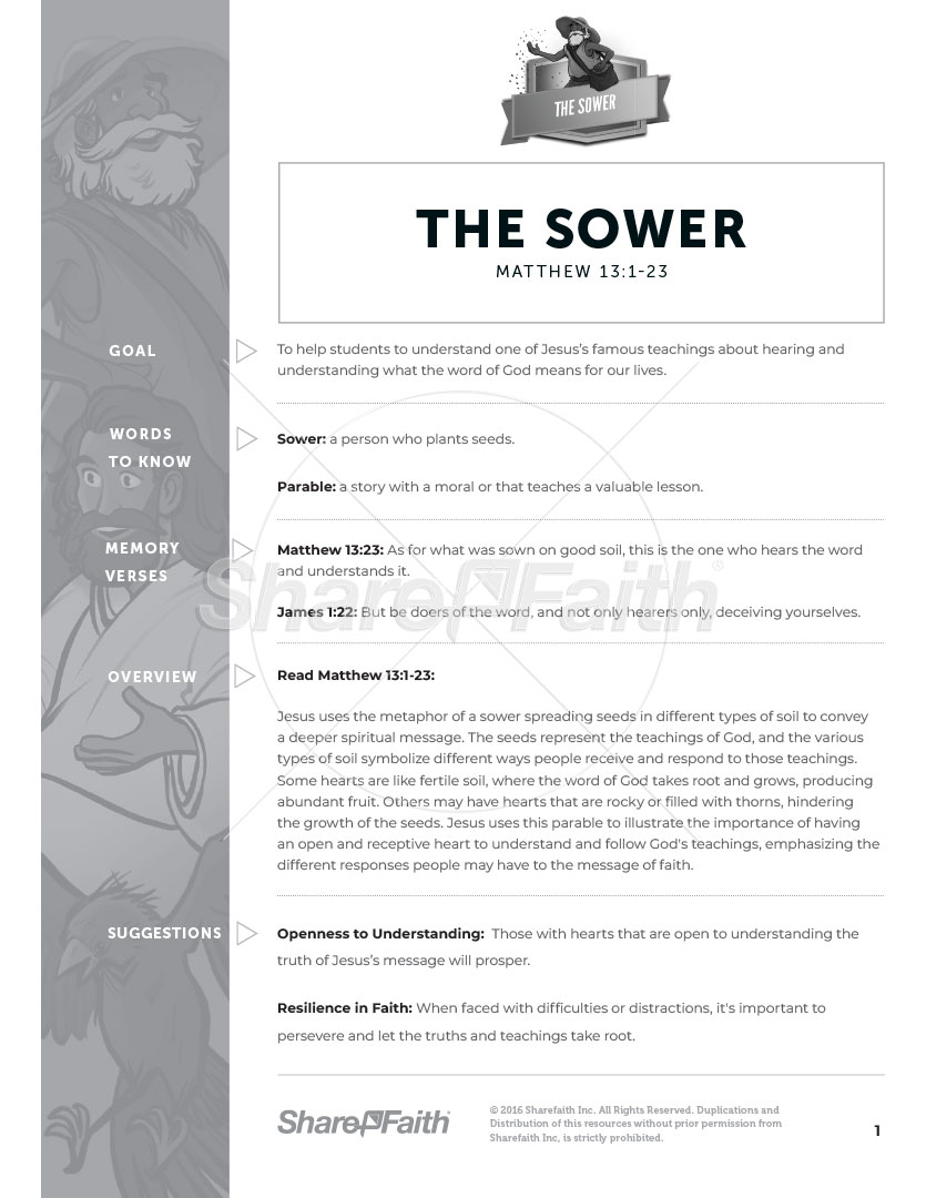 The Sower: Curriculum