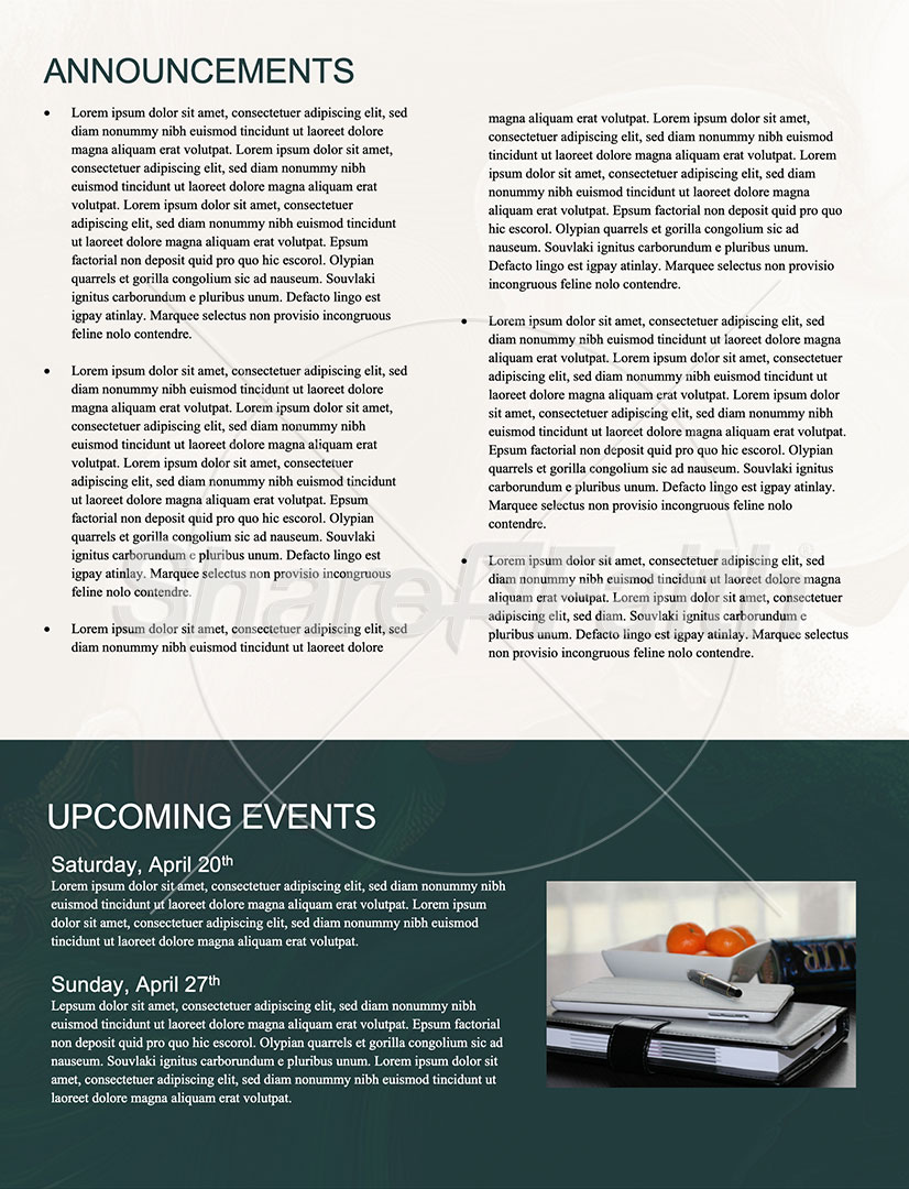 Palm Sunday Swirl: Newsletter