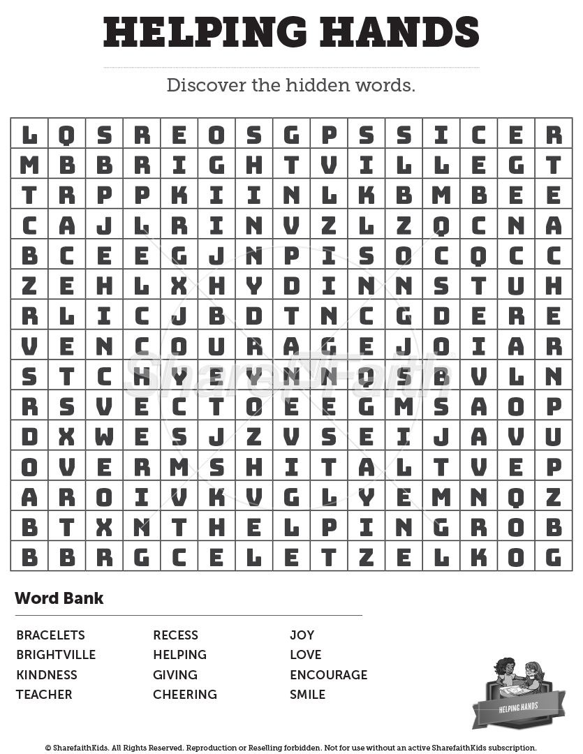 Helping Hands: Word Search