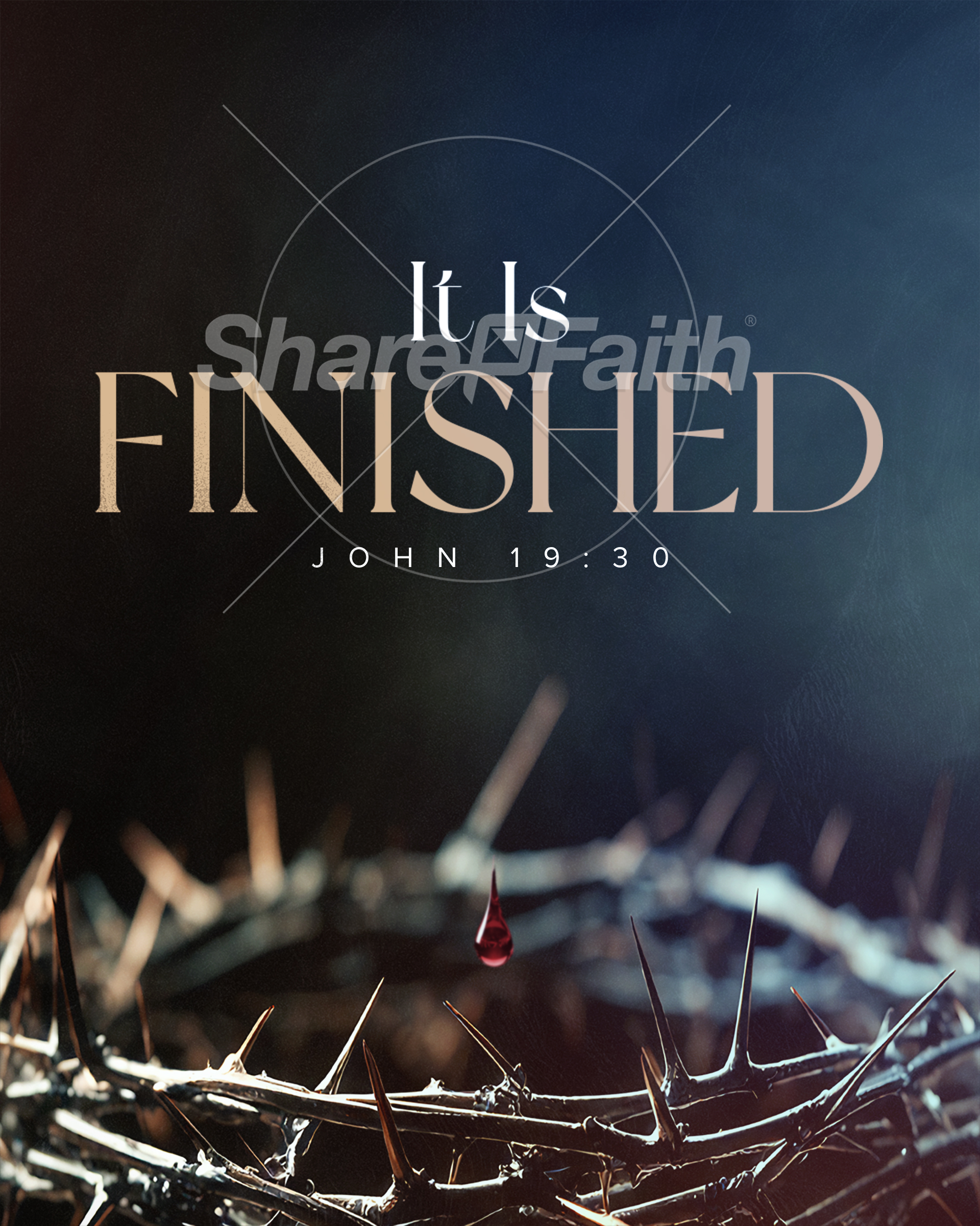 Good Friday – Blood Drop Moody Crown Scripture 1: Social Post