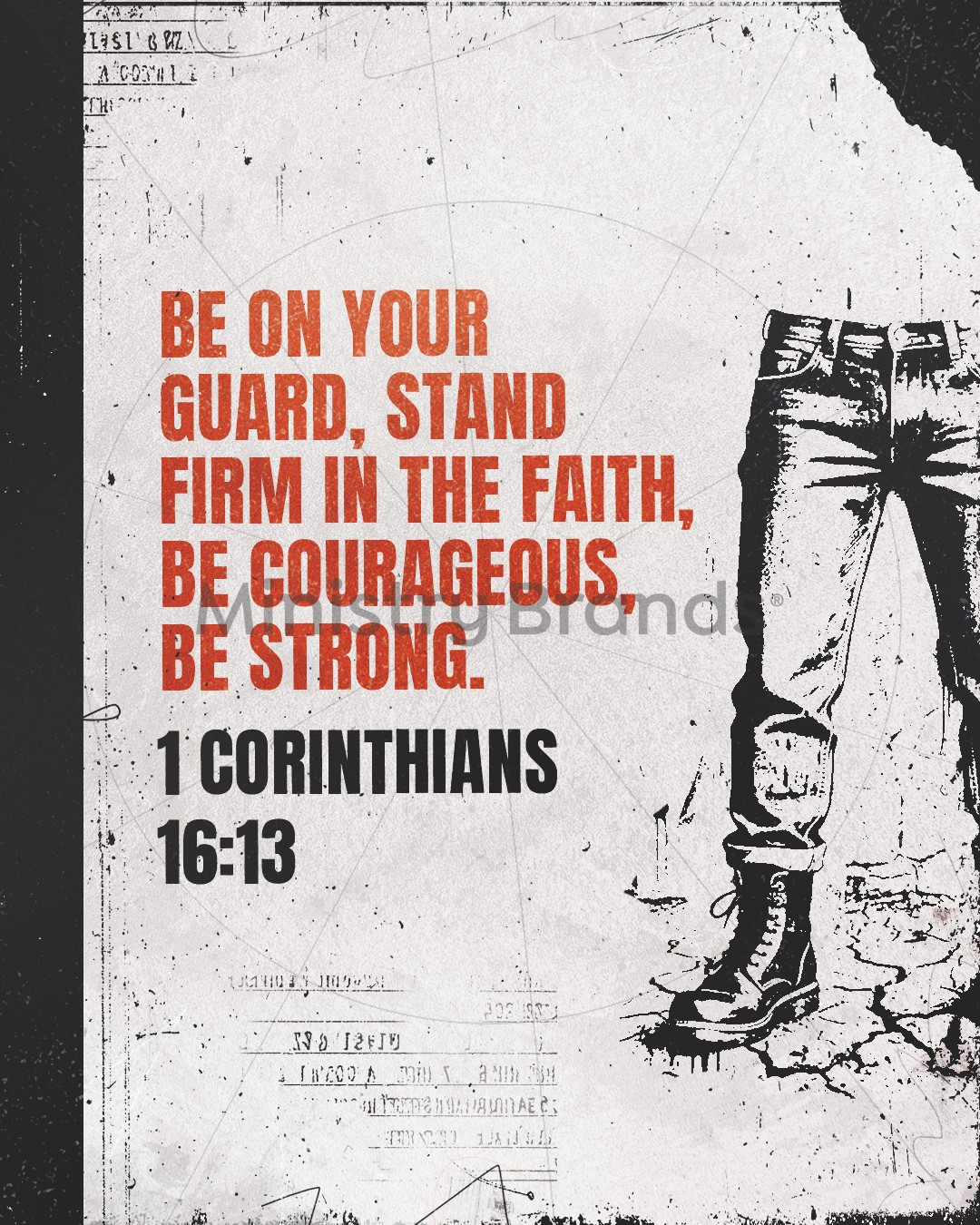 Stand Firm Orange Grunge – Social Scripture 1: Social Post