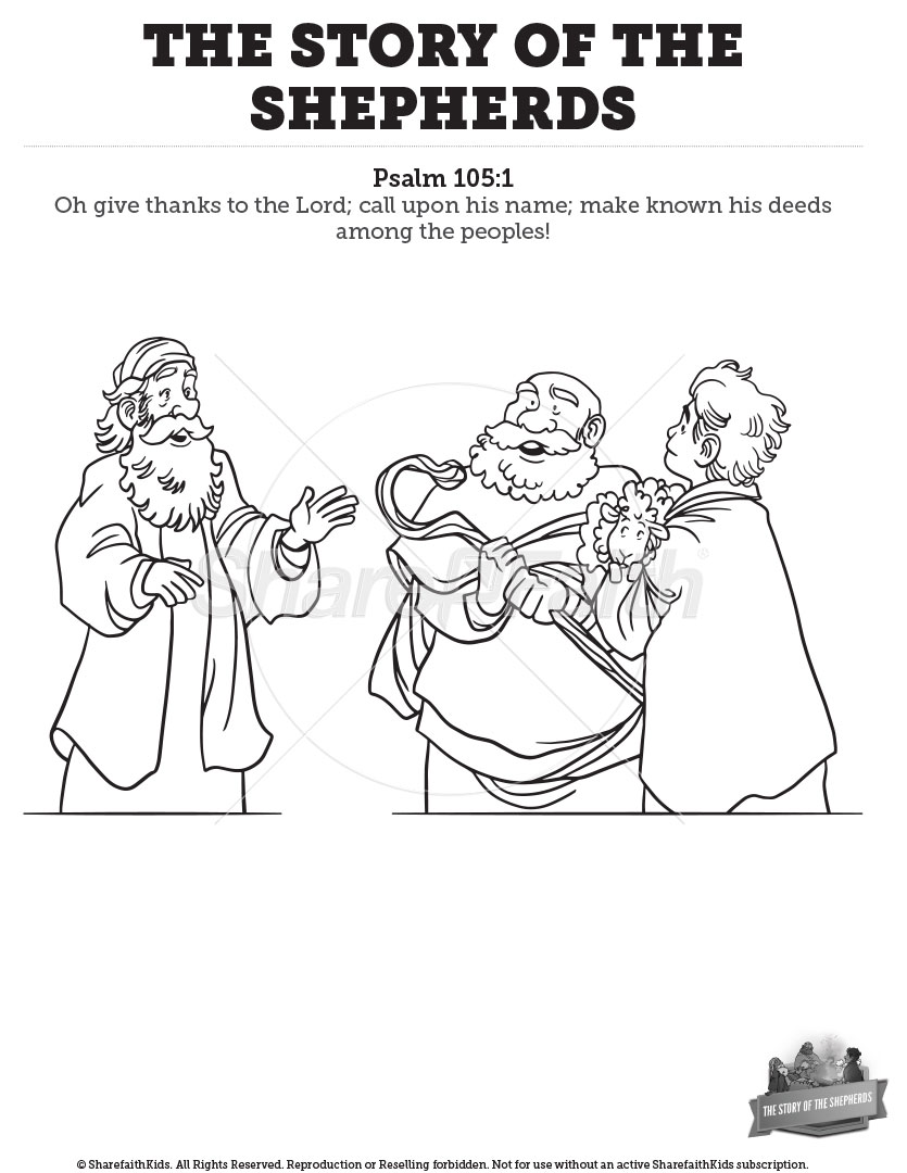The Story of the Shepherds: Coloring Pages