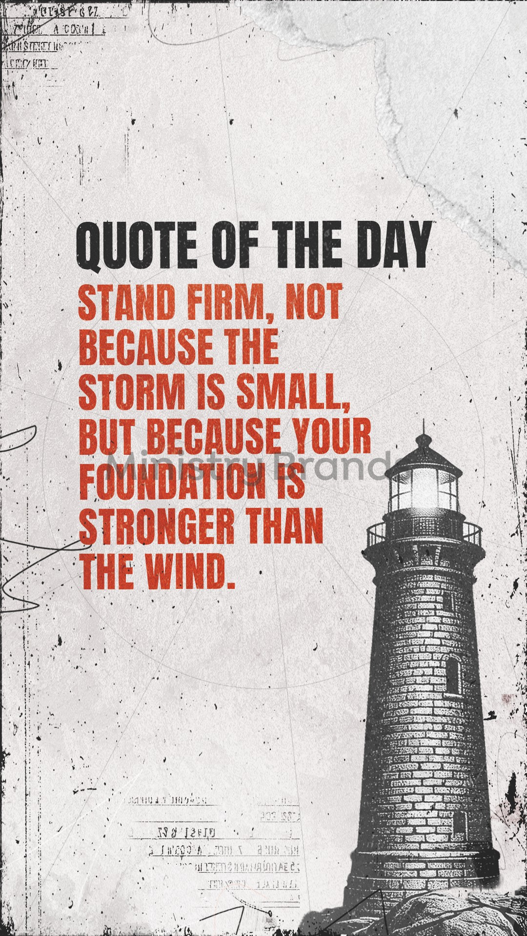 Stand Firm Orange Grunge – Social Story Quote: Social Story