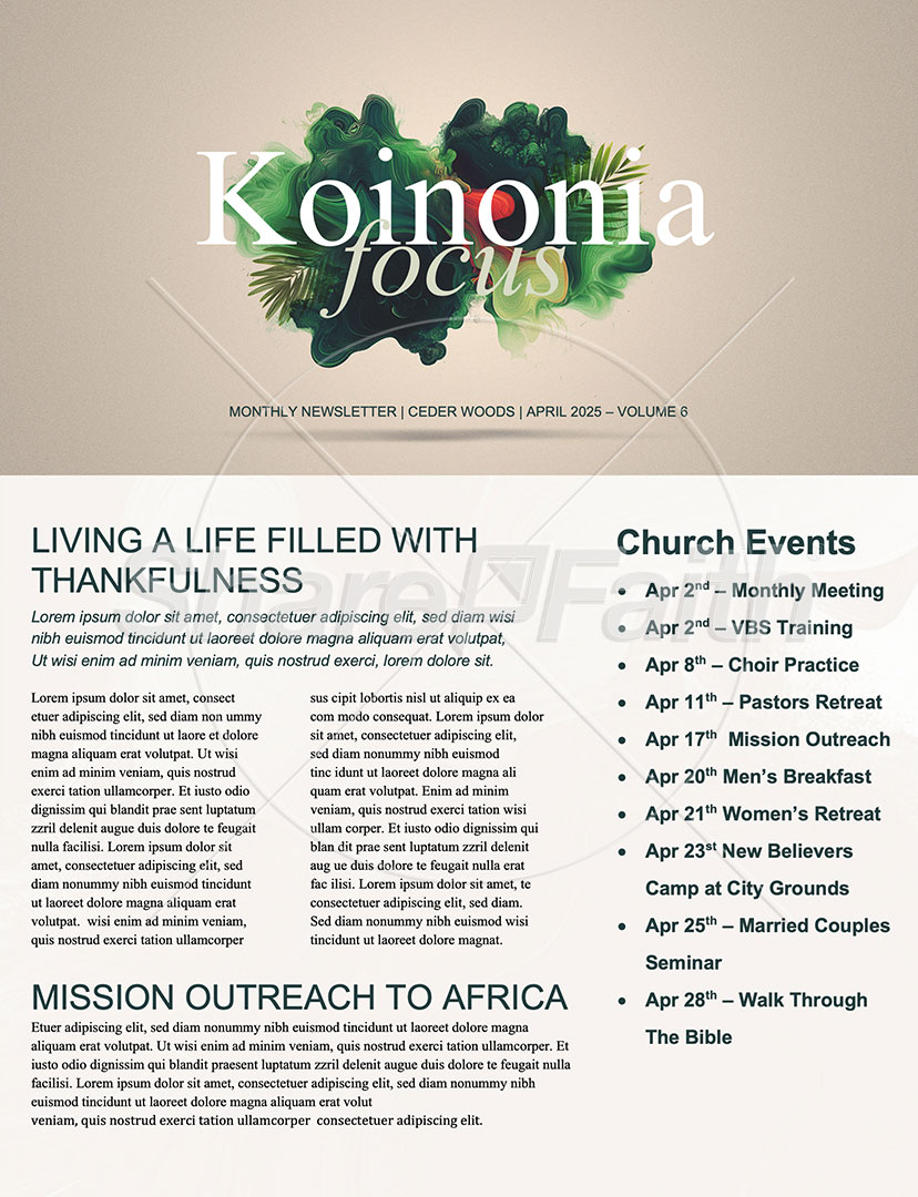 Palm Sunday Swirl: Newsletter