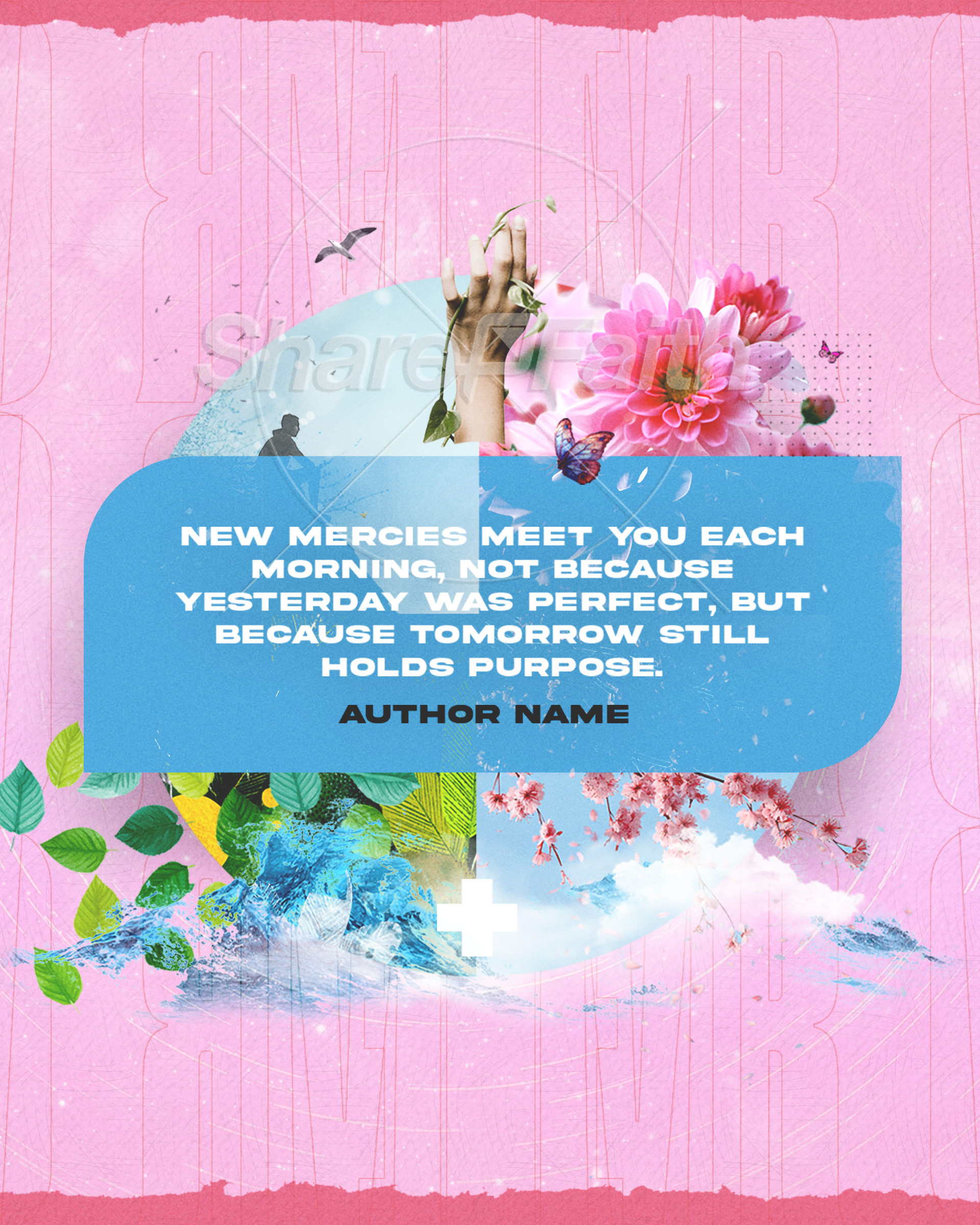 New Mercies Collage Bloom – Quote: Social Post