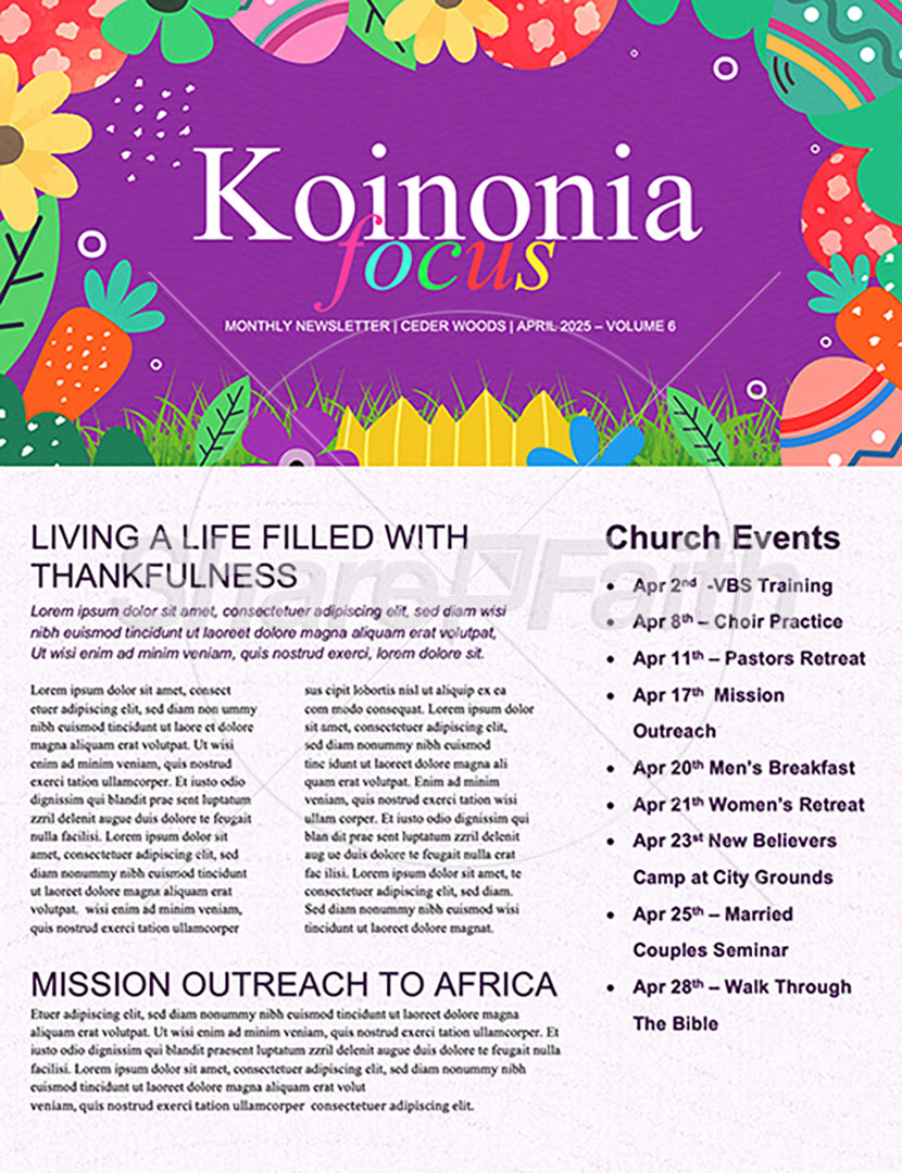 Easter Egg Hunt: Newsletter